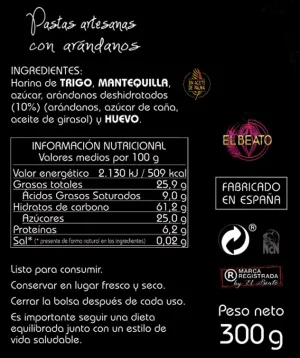 Pastas Artesanas con Arándanos
