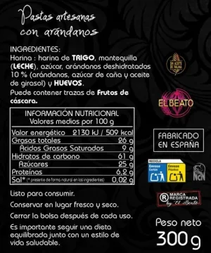 Pastas Artesanas con Arándanos