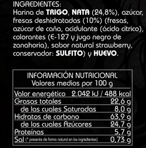 Pastas Artesanas de Fresas con Nata