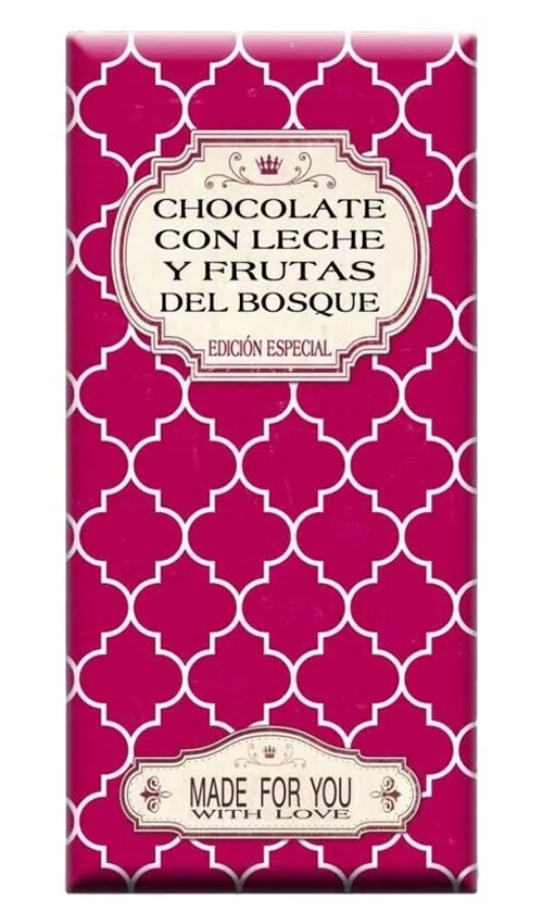 Chocolate artesano con Leche y Frutas del Bosque