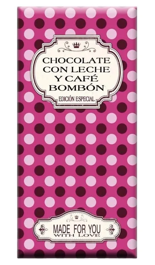 Chocolate artesano con Leche y Café Bombón