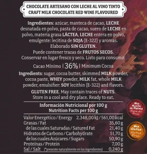 Chocolate artesano con Leche al Vino Tinto