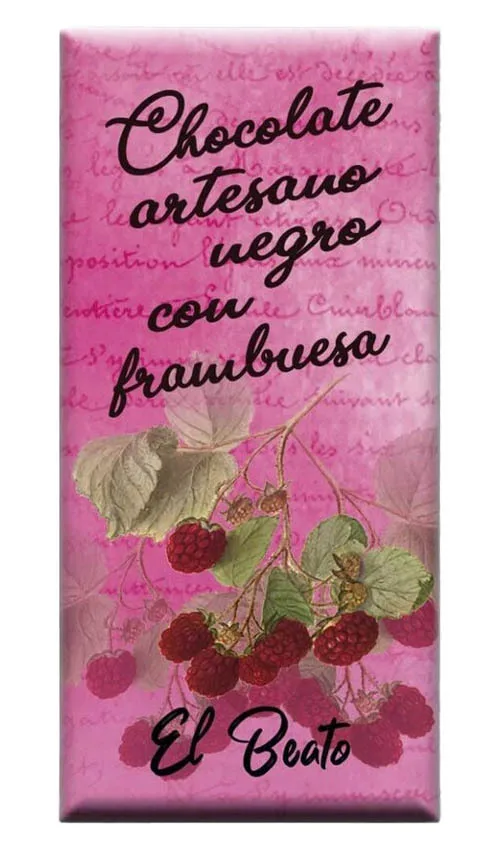 Chocolate artesano Negro 72% con Frambuesa