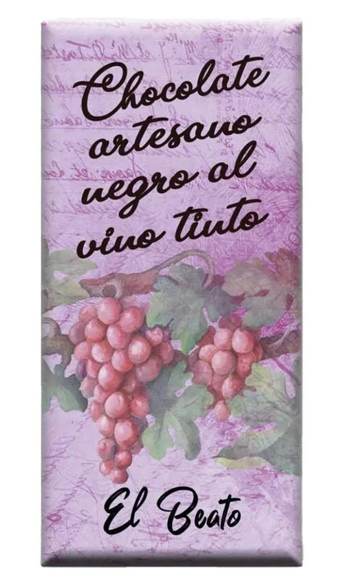 Chocolate artesano Negro 72% al Vino Tinto