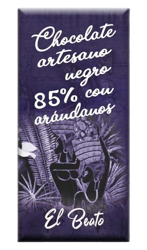 Chocolate artesano Negro 85% con ArÃ¡ndanos