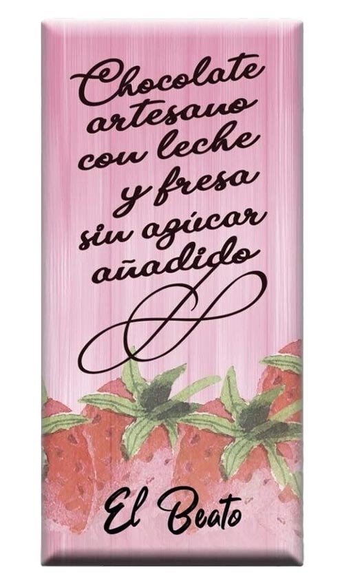Chocolate artesano Leche S/A y Fresas