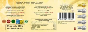 Tabletón Chocolate Negro 72% 400g