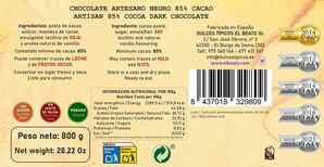 Tabletón Chocolate Negro 85% 800g