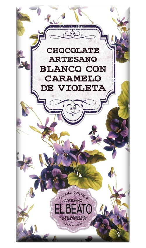 Chocolate artesano Blanco con Caramelo de Violetas