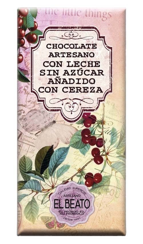 Chocolate artesano Leche S/A y Cereza