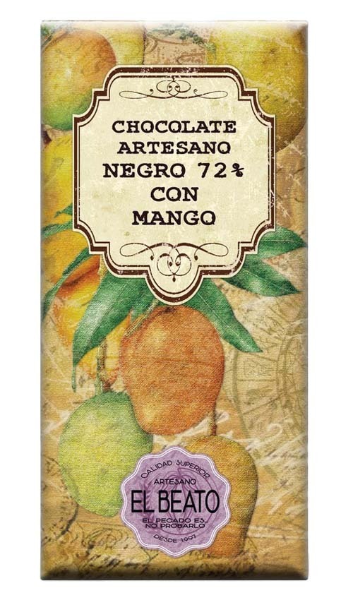 Chocolate artesano Negro 72% con Mango