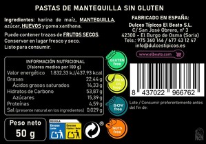 Pasta Sin Gluten de mantequilla 50 g