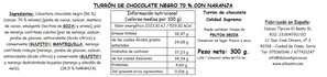 Turrón artesano negro con naranja confitada