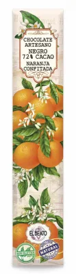 Lingote 250g chocolate negro con naranja confitada