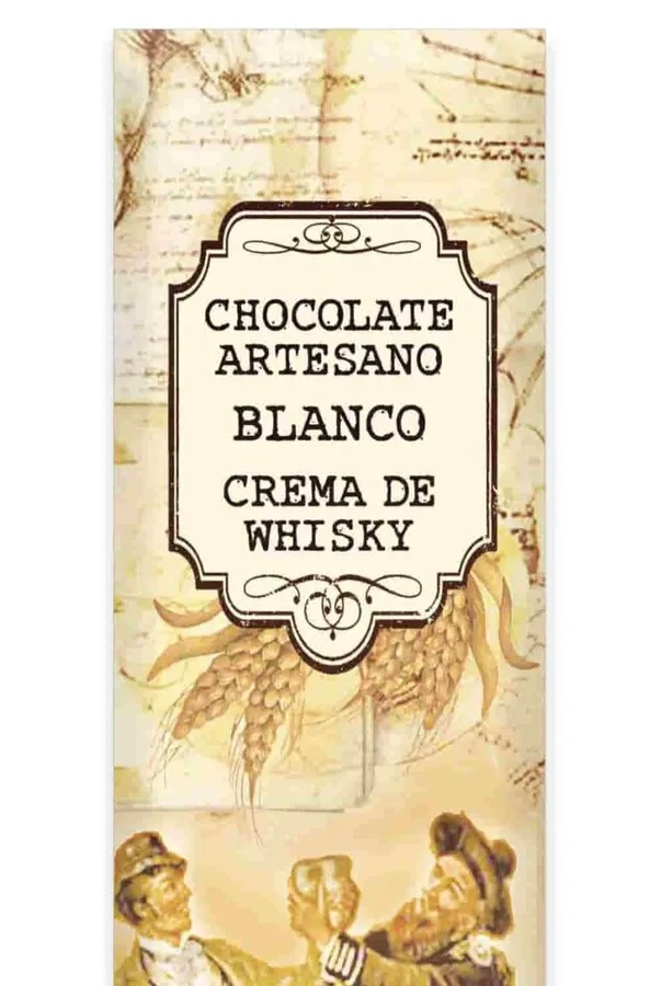 Lingote 250g chocolate blanco a la crema de whisky