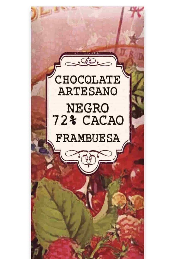 Lingote 250g chocolate negro con frambuesa