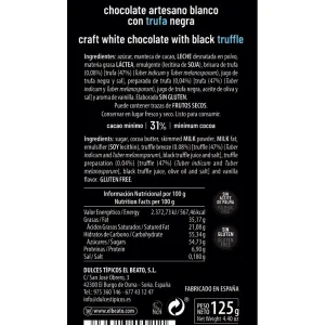 Chocolate blanco con trufa negra