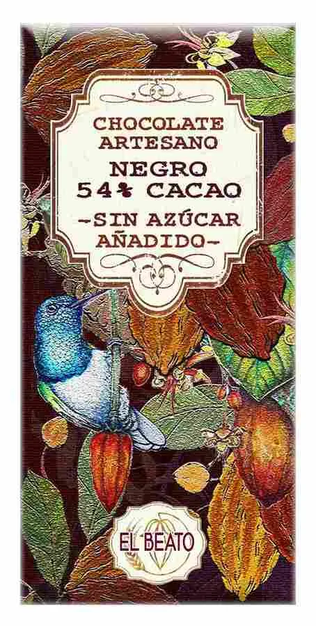 Chocolate artesano Negro 54% Sin Azúcar