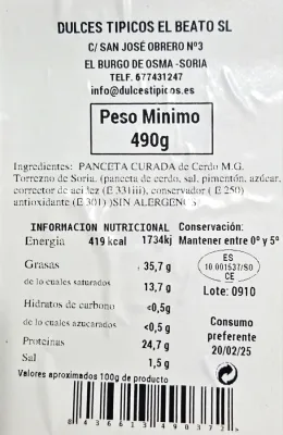 Torreznos Precocinados de El Beato - 500 g