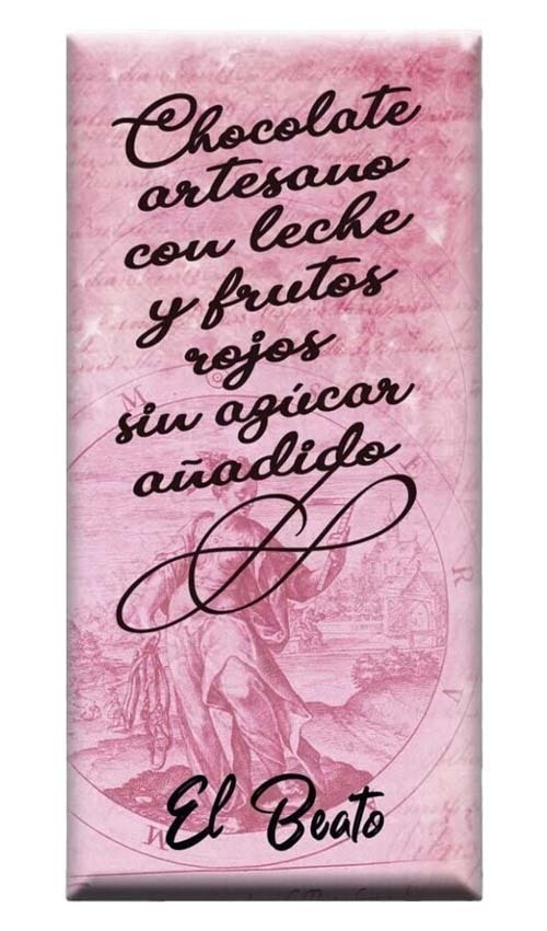 Chocolate artesano con Leche sin azúcar Frutos del Bosque