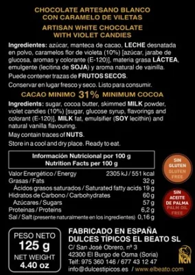 ECLIPSE: Chocolate blanco con caramelos de violeta