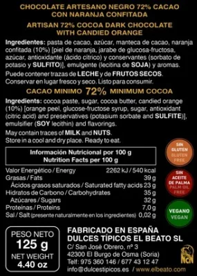 ECLIPSE: Chocolate negro 72% con naranja confitada