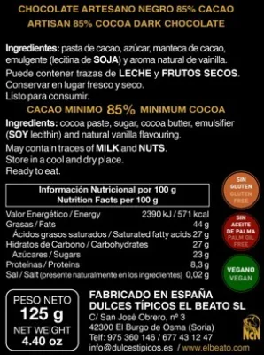 ECLIPSE: Chocolate negro 85% cacao
