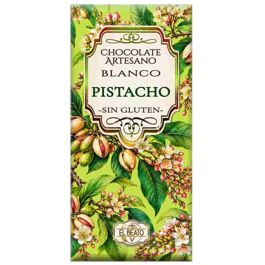 Chocolate blanco con pistacho, artesano